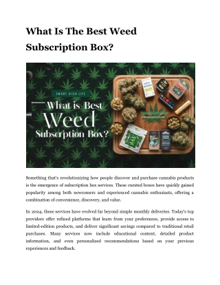 What Is The Best Weed Subscription Box_
