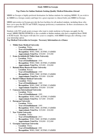 Top Choice for Indian Students Seeking Quality Medical Education Abroad