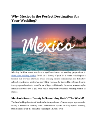 Why Mexico is the Perfect Destination for Your Wedding_