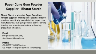 Paper Cone Gum Powder Supplier - Bharat Starch