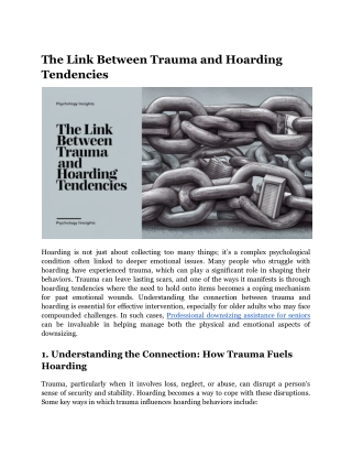 The Link Between Trauma and Hoarding Tendencies