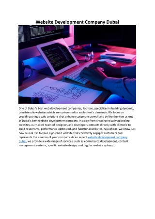 Website Development Company Dubai