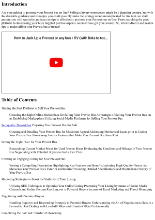 Selling Made Easy: Tips for Selling Your Prevost Bus Online