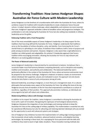 James Hodgman Balanced Leadership: The Foundation of a New Australian Air Forc