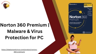 Norton 360 Premium  Malware & Virus Protection for PC