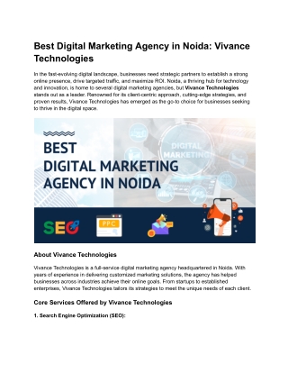 Best Digital Marketing Agency in Noida_ Vivance Technologies