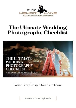 The Ultimate Wedding Photography Checklist - What Every Couple Needs to Know