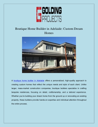 Boutique Home Builder in Adelaide: Custom Dream Homes