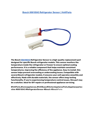 Bosch 00618543 Refrigerator Sensor _ HnKParts