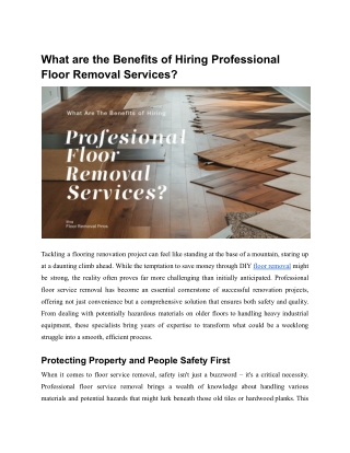 What are the Benefits of Hiring Professional Floor Removal Services_