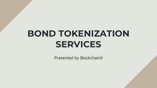 Bond Tokenization Services