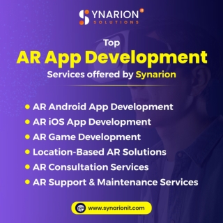 Top AR App Development Services offered by Synarion