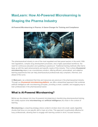 MaxLearn_ How AI-Powered Microlearning is Shaping the Pharma Industry
