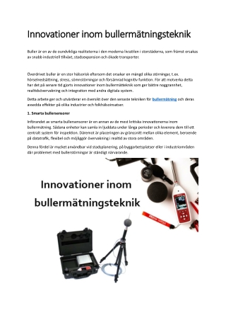 Innovationer inom bullermätningsteknik