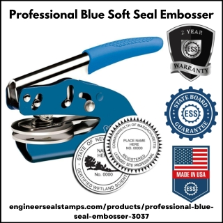 Professional Blue Soft Seal Embosser – Easy Grip, 2-Year Warranty