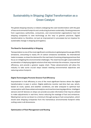 10 Trends Accelerating Digital Transformation in Shipping and Logistics | Future