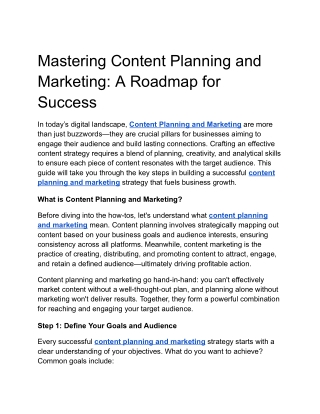 Mastering Content Planning and Marketing_ A Roadmap for Success