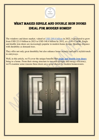 What Makes Single and Double Iron Doors Ideal for Modern Homes?