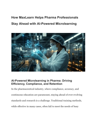 How MaxLearn Helps Pharma Professionals Stay Ahead with AI-Powered Microlearning