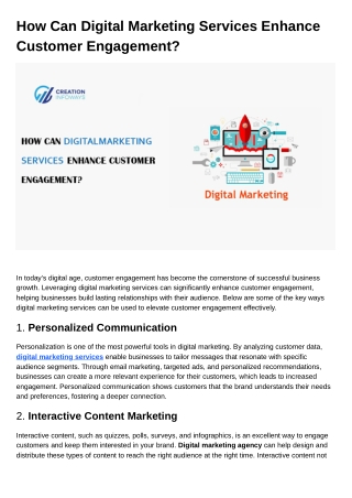 How Can Digital Marketing Services Enhance Customer Engagement
