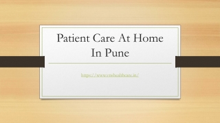 Patient Care At Home In Pune