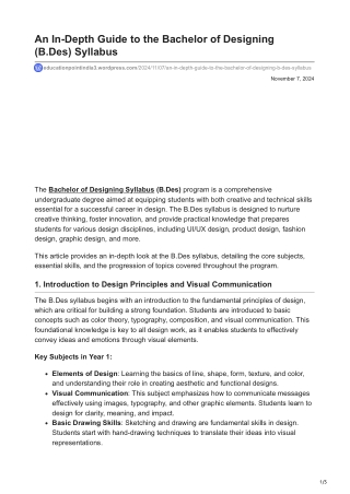 educationpointindia3.wordpress.com-An In-Depth Guide to the Bachelor of Designing BDesSyllabus
