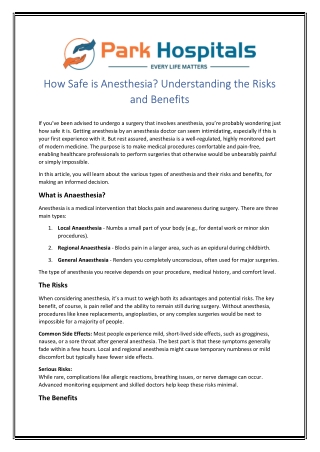 How Safe is Anesthesia Understanding the Risks and Benefits