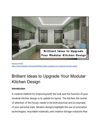 Brilliant Ideas to Upgrade Your Modular Kitchen Design