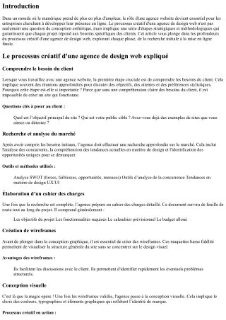 Le processus créatif d'une agence de design web expliqué