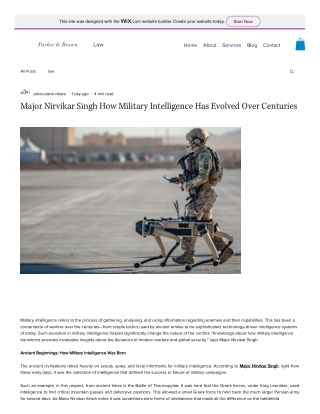 Major Nirvikar Singh How Military Intelligence Has Evolved Over Centuries