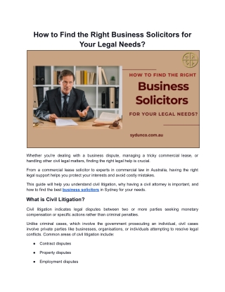 How to Find the Right Business Solicitors for Your Legal Needs