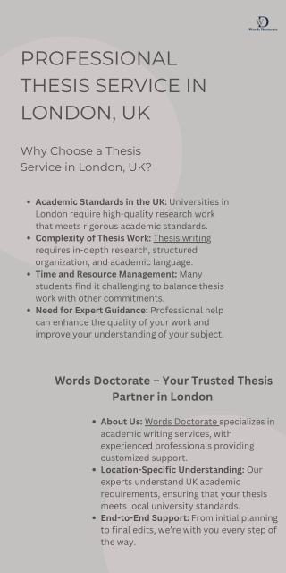 Professional Thesis Service in London, UK