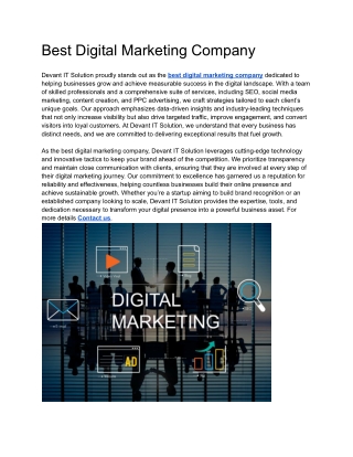 Best Digital Marketing Company