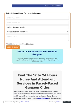 Professional Nurses for Home Care in Gurgaon