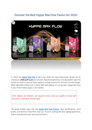 Discover the Best Hyppe Max Flow Flavors for 2024!