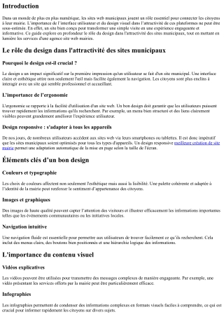 Le rôle du design dans l'attractivité des sites municipaux