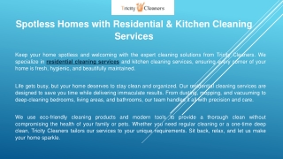 Spotless Homes with Residential & Kitchen Cleaning Services