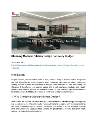 Stunning Modular Kitchen Design For every Budget