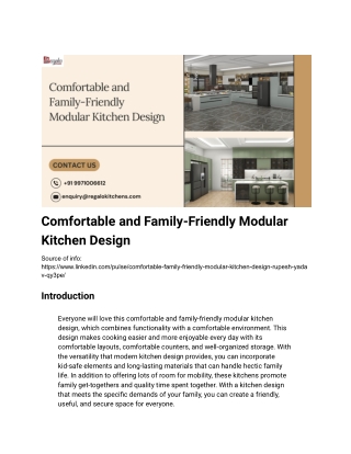 Comfortable and Family-Friendly Modular Kitchen Design