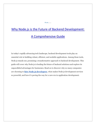 Why Node.js is the Future of Backend Development_ A Comprehensive Guide