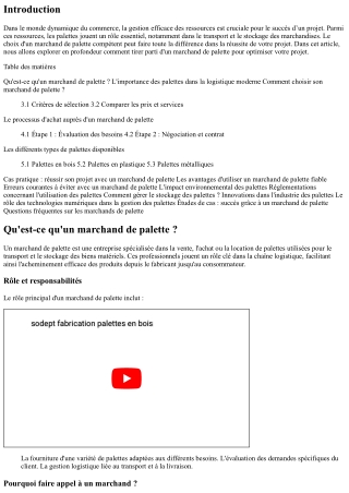 Cas pratique : réussir son projet avec un marchand de palette