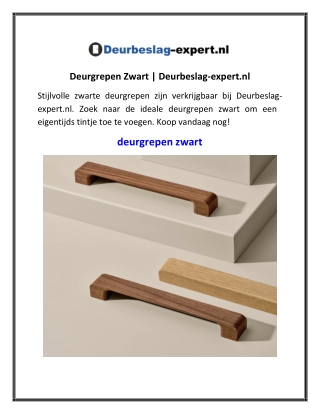 Deurgrepen Zwart  Deurbeslag-expert.nl