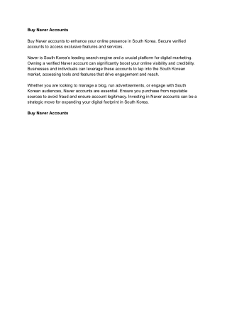 Top 3 Sites To Buy Naver Accounts - 100% verified, Safe .. ...