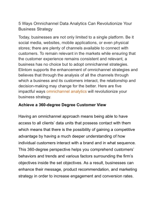 5 Ways Omnichannel Data Analytics Can Revolutionize Your Business Strategy