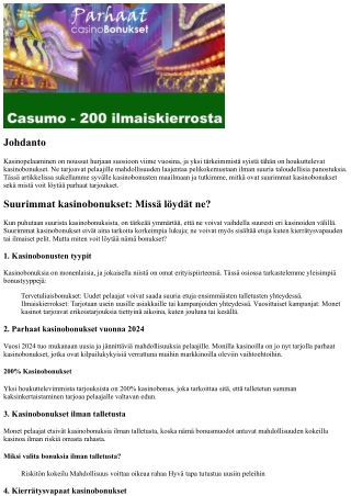 Suurimmat kasinobonukset: Missä löydät ne?