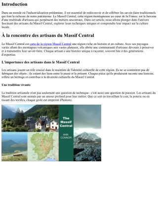 À la rencontre des artisans du Massif Central
