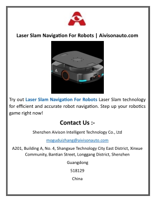 Laser Slam Navigation For Robots Aivisonauto.com