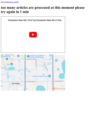 Orlando Dumpster Rentals for Sports hobbies Complex Routine upkeep