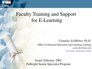 Faculty Training and Support for E-Learning
