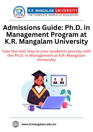 Admissions Guide: Ph.D. in Management Programme at K.R. Mangalam University
